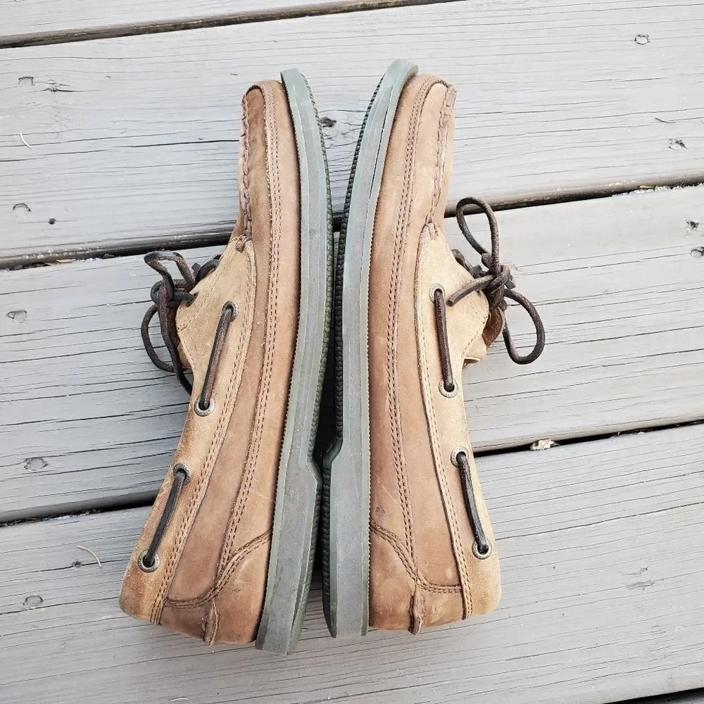 Sperry Top-Sider Original Two Eye Brown‎ Nubuck Suede Leather Boat Shoes 10.5